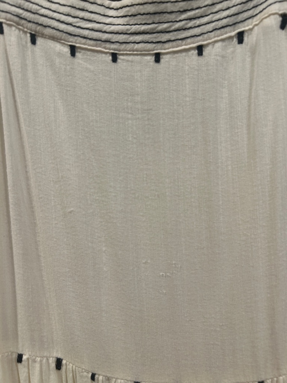 Old Navy Cream Tiered Midi Sundress with Striped Strap Detail - Picture 7 of 7